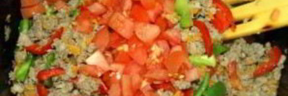 ризотто с овощами и мясом