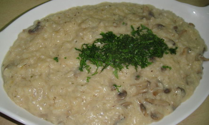 Рецепт ризотто с сыром и грибами