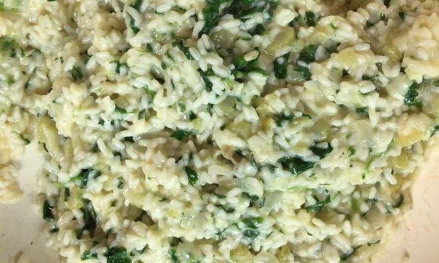 Рецепт ризотто со шпинатом и козьим сыром