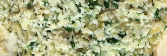 ризотто со шпинатом и козьим сыром