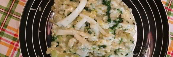 ризотто со шпинатом и козьим сыром