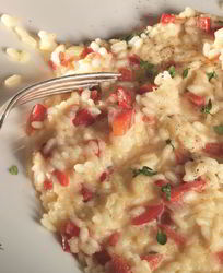 Ризотто со сливками и сладким перцем