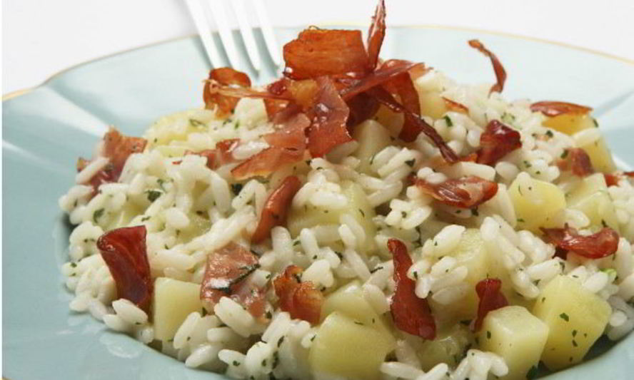 Рецепт ризотто я с яблоками и беконом