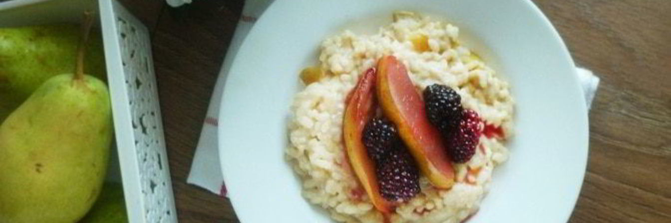 Сладкое ризотто с томлеными фруктами