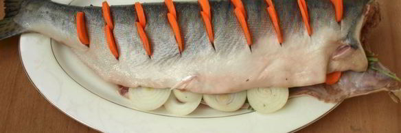 горбуша запеченная с овощами