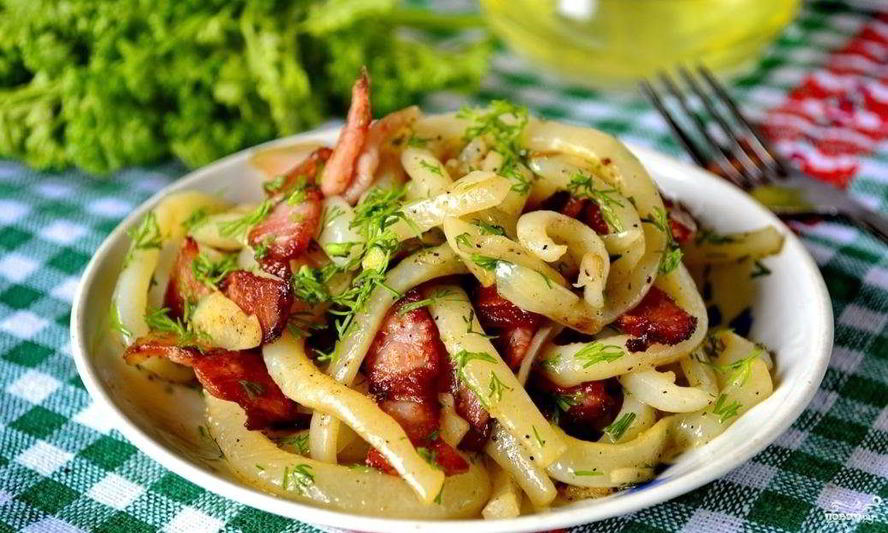 Рецепт кальмаров на сковороде