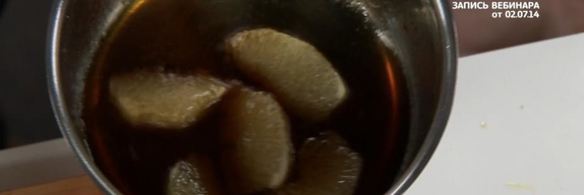 карельская форель с соком помело и кабачками