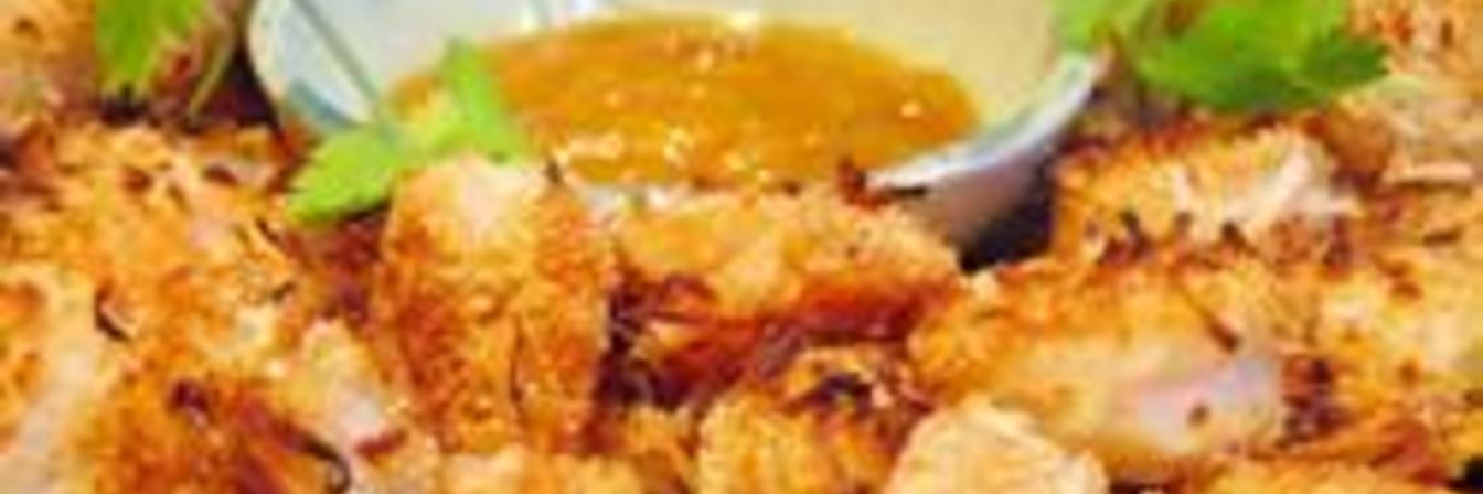 Хрустящие креветки с кокосом