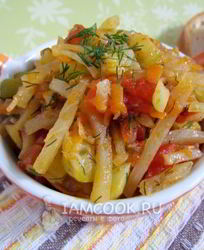 Кольраби, тушеная с овощами