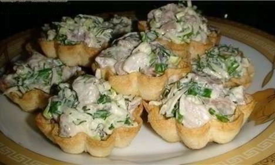 Рецепт корзиночек с сельдью и сыром