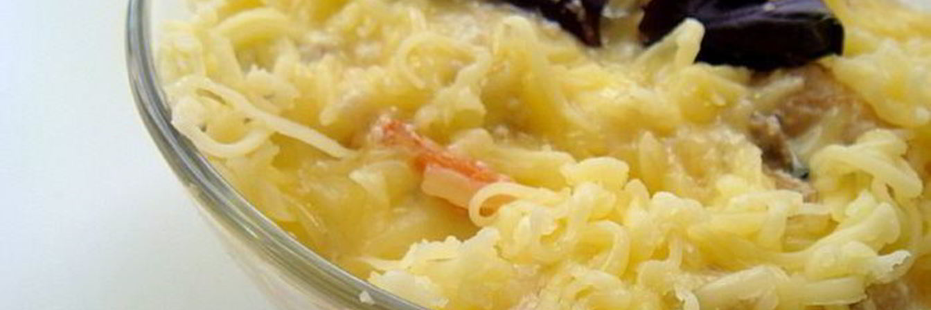 Креветки в белом соусе с сердечками