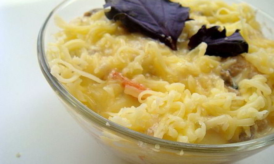 Рецепт креветок в белом соусе с сердечками