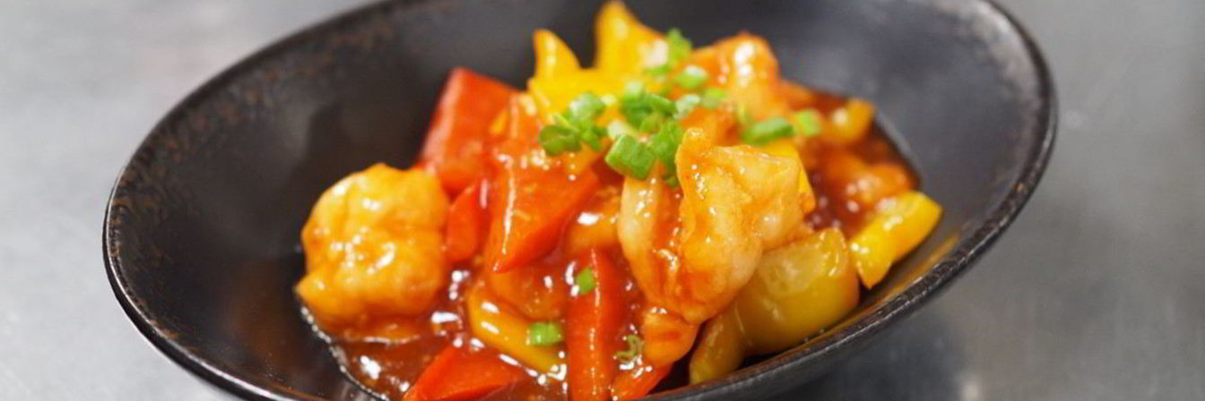 Креветки в кисло-сладком соусе