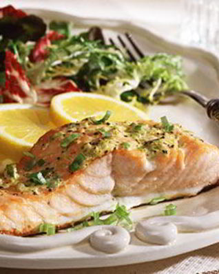 Лосось, запеченный в сливках