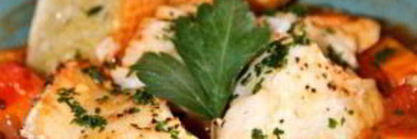 морской окунь с овощным рагу