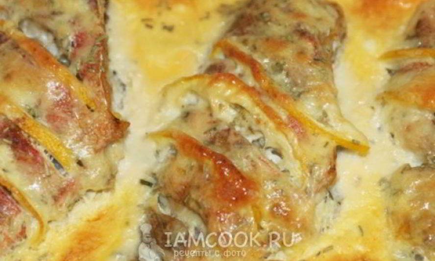 Рецепт морского окуня в сырном соусе