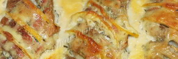 морской окунь в сырном соусе