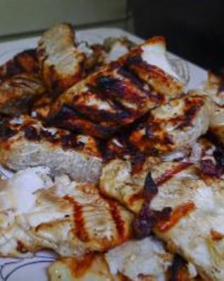 Палтус с лаймом на гриле