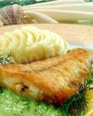 Палтус в духовке со сметанным соусом