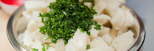 панированные кальмары с орзотто