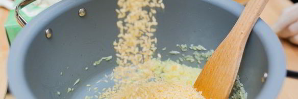 панированные кальмары с орзотто