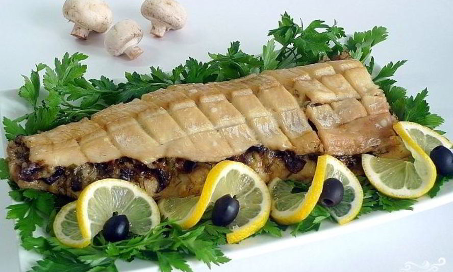 Рецепт рыбы по-царски с грибами