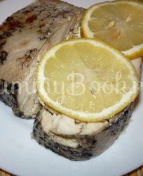 Щука фаршированная шампиньонами