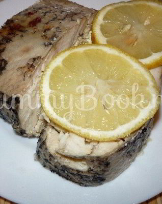 Щука фаршированная шампиньонами