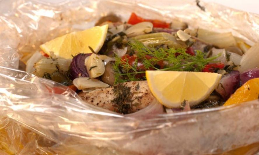 Рецепт щуки с овощами в рукаве