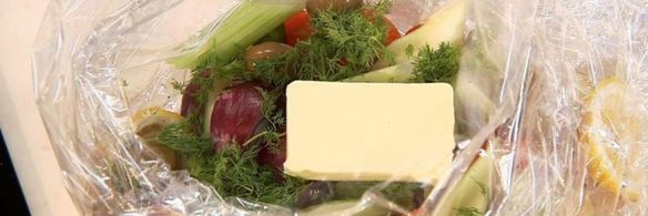 щука с овощами в рукаве