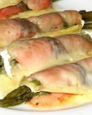 Семга со спаржей