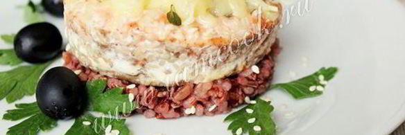 семга запеченная с ананасом и сыром