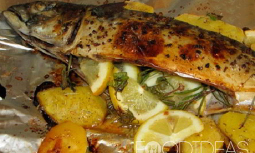 Рецепт скумбрии фаршированной с картофелем и луком
