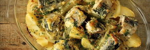 скумбрия в духовке с картошкой