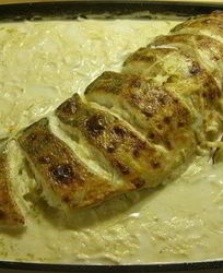 Судак в духовке под сметанным соусом