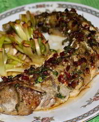 Судак, запеченый на итальянский манер