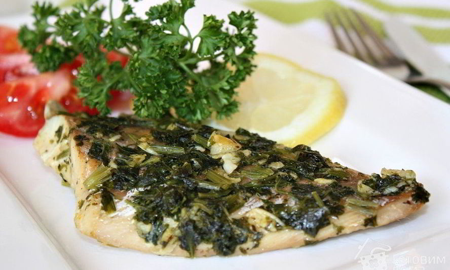 Рецепт запеченного рыбного филе с чесноком, петрушкой и орегано