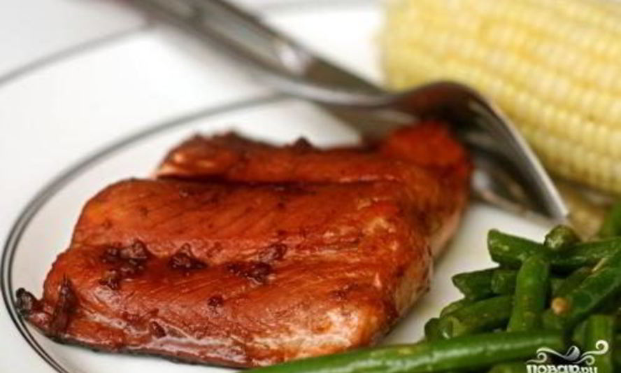 Рецепт запеченного лосося в гранатовом соусе