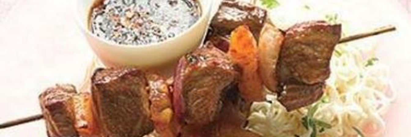 Азиатский шашлык из говядины с ананасом