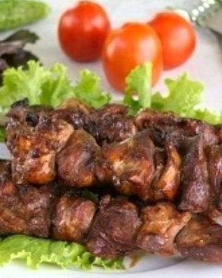 Быстрый мясной шашлык в соевом соусе