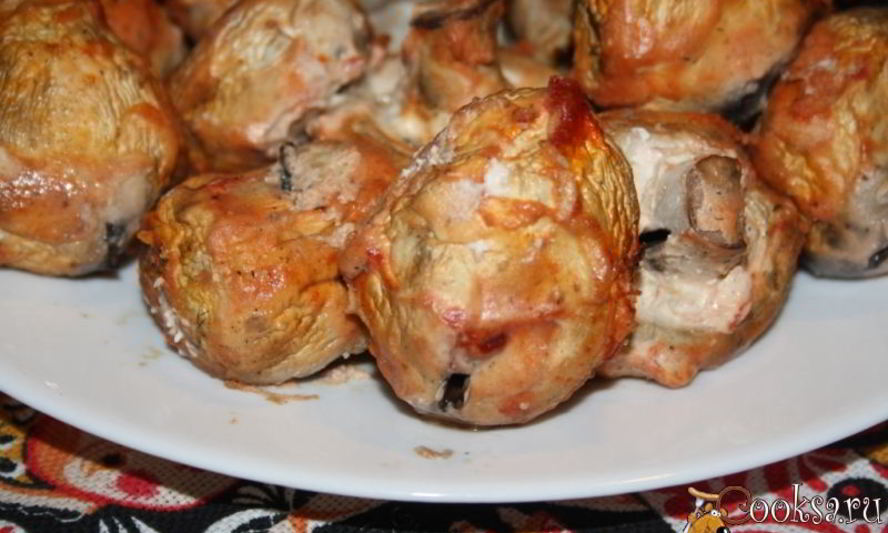 Рецепт грибного шашлыка в сметане