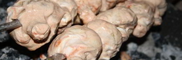 грибной шашлык в сметане