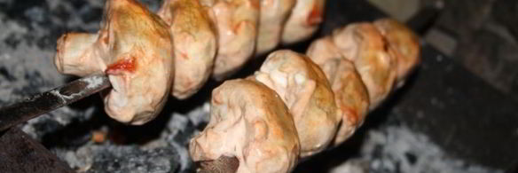 грибной шашлык в сметане