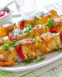 Куриный шашлык с овощами