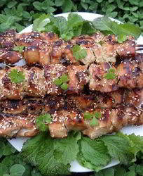 Куриные шашлычки в кунжуте