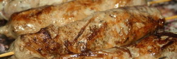 шашлычки из печени в жировой сетке