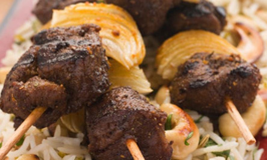 Рецепт шашлыка из баранины с кешью и рисом