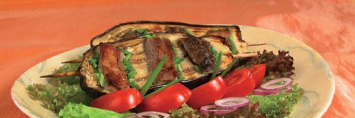 Шашлык из баранины в баклажанах