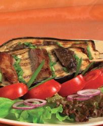Шашлык из баранины в баклажанах