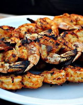 Шашлык из креветок в пряном соусе